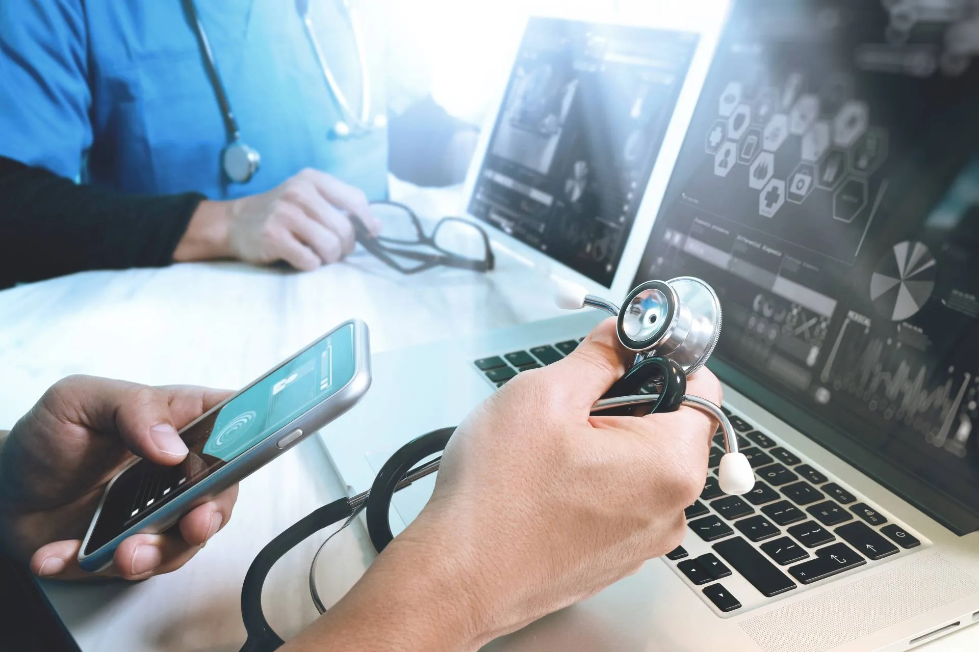 stethoscope in hand